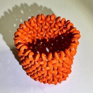 Orange Wooden Beaded Bracelet